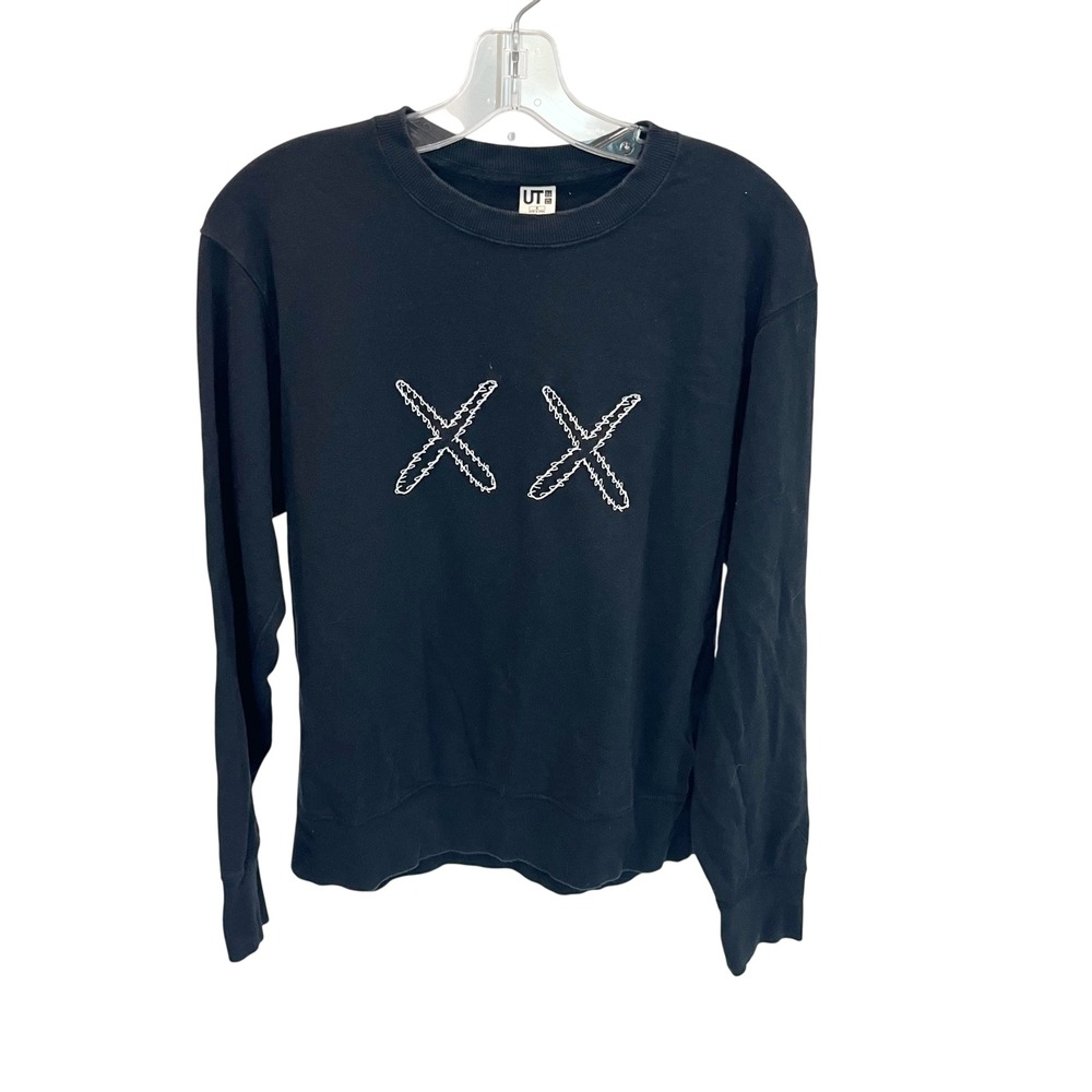 Uniqlo KAWS Sesame Street Sweatshirt Black XX Embroidered Unisex Size Small